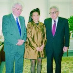 Jon and I interviewing Henry Kissinger, Mao’s most prominent cheerleader in the West.