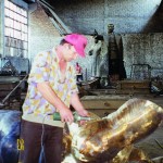 Revealing journeys. Jon and I visiting Albania, once China’s only ally, where toppled giant statues of Stalin and Hoxha were, in 1998, being melted down for artists to make sculptures such as a curvaceous female figure.