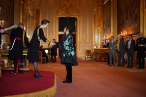 Jung receiving her CBE for services to literature and to history, 20/03/2024. Photo by Andrew Matthews/PA Wire