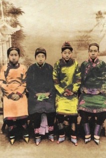 Girls with bound feet. One of Cixi's first decrees upon her return to Beijing was to outllaw foot-binding.