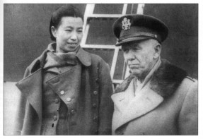 When the civil war heated up, and Mao was on the verge of defeat, he was saved, unwittingly, by America's mediator, General George C  Marshall.  Marshall was seen off from Yenan on 5 March 1946 by Mao's fourth wife, Jiang Qing, the later notorious 'Mme Mao', on her first outing as would be 'First Lady'.