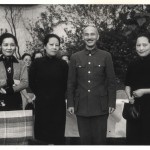The sisters with Chiang Kai-shek at a reception in Chongqing, 1940 (from left: May-ling, Ei-ling, Chiang, Ching-ling). Ching-ling always kept a distance from her brother-in-law, whom she loathed.