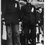 Party rival Wang Ming (right) with Mao shortly after arriving in Yenan from Moscow in late 1937, bringing Stalin's orders for the CCP to fight Japan.  Mao, who welcomed the Japanese invasion as a way to destroy Chiang Kai-shek, felt threatened by Wang Ming, and had him poisoned. 