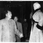 A blonde dummy catches Mao's eye at a Japanese exhibition in Peking in 1956.  Mao was not here to check out fashion for Chinese women, who were restricted mostly to "Mao suits,"  but to court the Japanese for strategic goods for his Superpower Programme. 