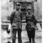 Mao with his third wife, Guiyuan, in Yenan, 1937.  She soon left him and went to Russia. She lived the rest of her life in an out of mental breakdowns.